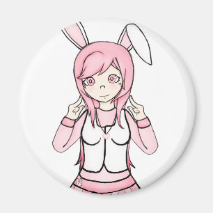 Niedliches rosa Anime-Häschen-Mädchen Lolita Magnet