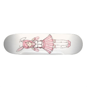 Niedliches rosa Anime-Häschen-Mädchen Lolita Skateboard