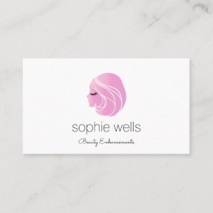 Niedliches Rosa Auge Lash Beauty Girl Visitenkarte