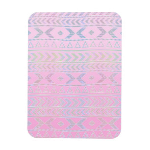 Niedliches rosa Aztekisches Kunstmuster Magnet
