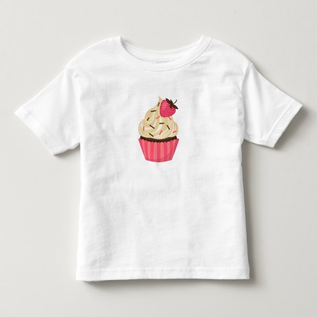 Niedliches Rosa besprüht Erdbeerkleinen kuchen Kleinkind T-shirt (Vorderseite)
