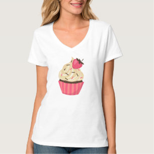 Niedliches Rosa besprüht Erdbeerkleinen kuchen T-Shirt