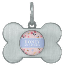 Niedliches Rosa Bienenfloral Monogramm Gerahmt 