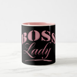 Niedliches rosa Boss Lady Design Zweifarbige Tasse