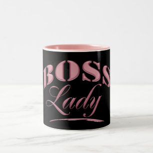Niedliches rosa Boss Lady Design Zweifarbige Tasse