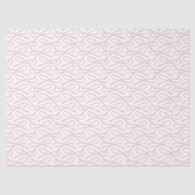 Niedliches rosa Bow Muster Weißer Geschenkstreifen Seidenpapier (Vorderseite)