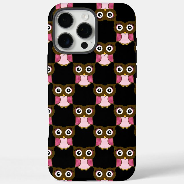 Niedliches rosa-braunes Eukalyptusmuster iPhone 16 Pro Max Hülle (Rückseite)