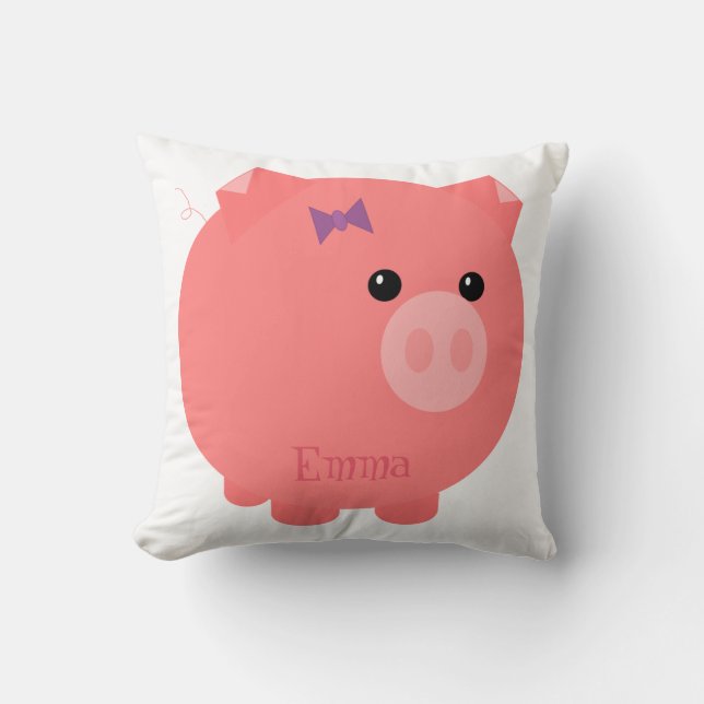 Niedliches rosa Chubby Schwein-Kissen Kissen (Vorderseite)