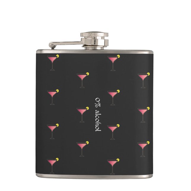 Niedliches rosa Cocktail Muster für benutzerdefini Flachmann (Vorderseite)