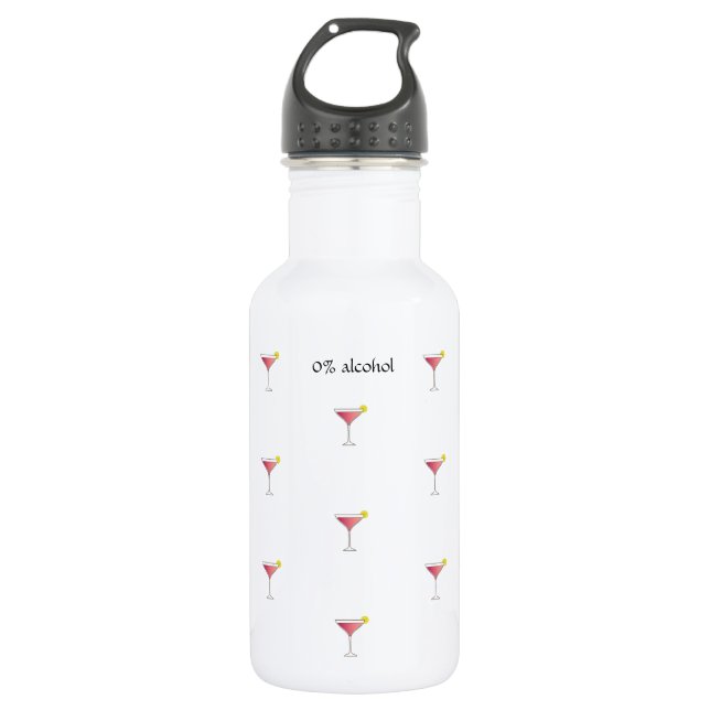 Niedliches rosa Cocktailmuster - Benutzerdefiniert Edelstahlflasche (Vorderseite)