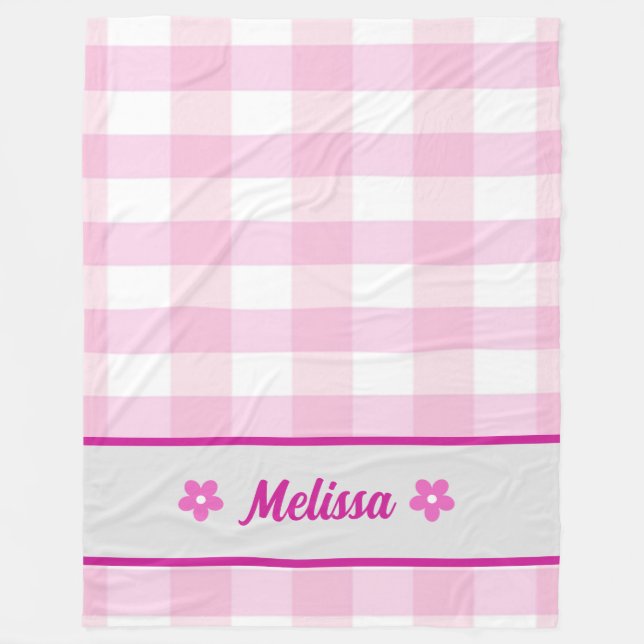 Niedliches rosa, eckiges Muster für kundenspezifis Fleecedecke (Vorderseite)