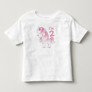 Niedliches rosa Einhorn mit dem Alter des Kindes Kleinkind T-shirt