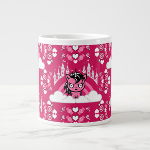 Niedliches rosa Einhornland und Schloss Jumbo-Tasse