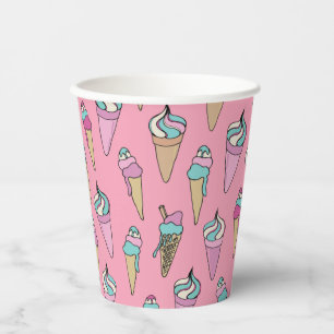 Niedliches rosa Eiscreme-Kon-Party Pappbecher