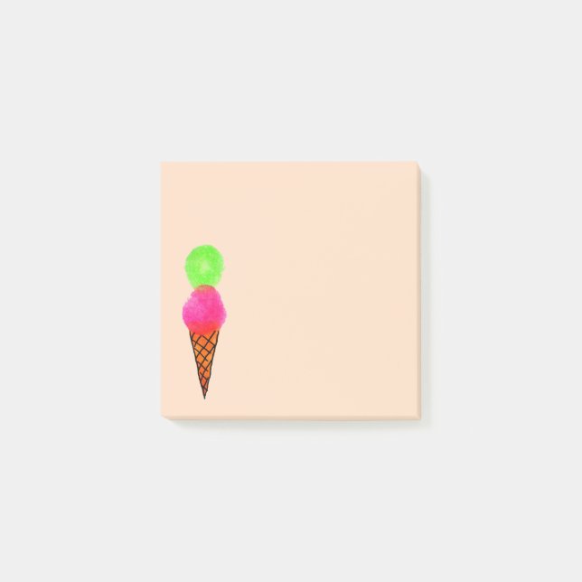 Niedliches rosa Eiskunstwerk Post-it Klebezettel (Vorderseite)