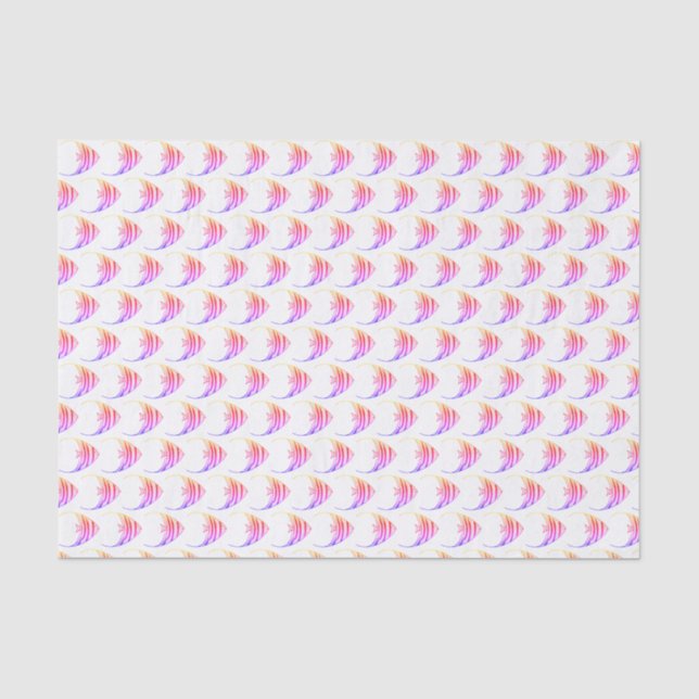 Niedliches rosa Fischmuster Seidenpapier (Vorderseite)