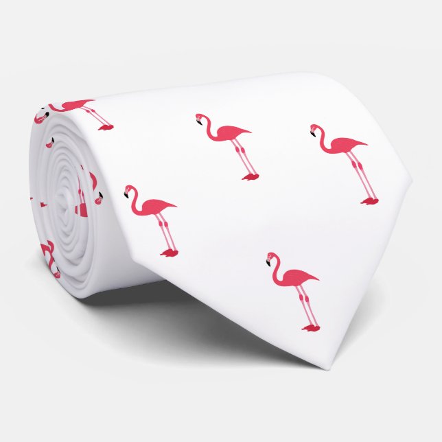 Niedliches, rosa Flamingo-Muster Krawatte (Gerollt)