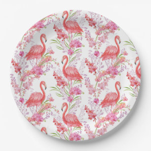 Niedliches Rosa Flamingo-Party Pappteller