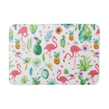 Niedliches rosa Flamingos-Muster und tropische Blu