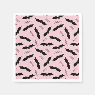 Niedliches Rosa Flecht-Halloween-Party Serviette