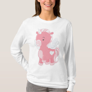 Niedliches Rosa Fliegendes Einhorn Pegacorn T-Shirt