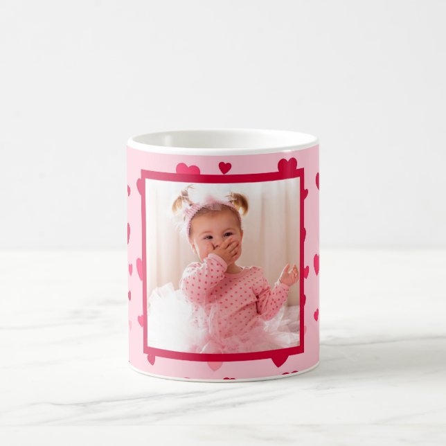 Niedliches Rosa Foto Valentine Kaffeetasse (Mittel)