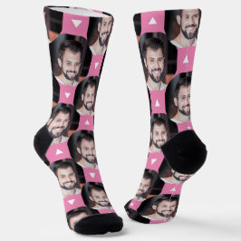 Niedliches rosa Foto von Boyfriend für Girlfriend Socken