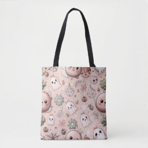 Niedliches rosa Gespenst & Pastete Halloween Nahtl Tasche
