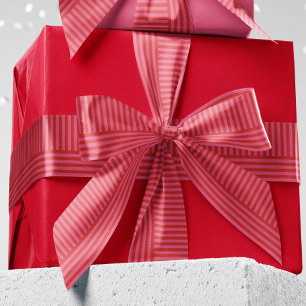 Niedliches, rosa gestreiftes Weihnachtsgeschenk Satinband