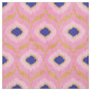 Niedliches rosa Goldmuster und blaues Katzenmuster Stoff