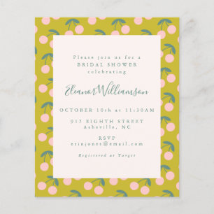 Niedliches rosa grünes Kirschfrucht-Brautparty