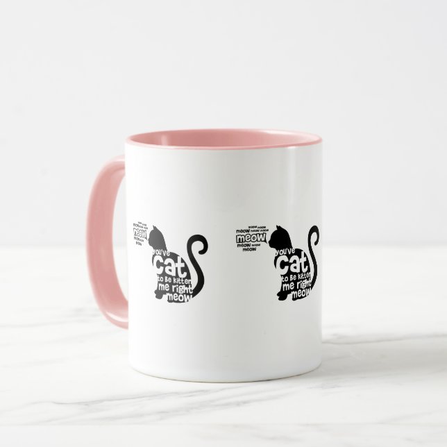 Niedliches Rosa haben Sie die Katze, zum Kitter zu Tasse (Vorderseite Links)