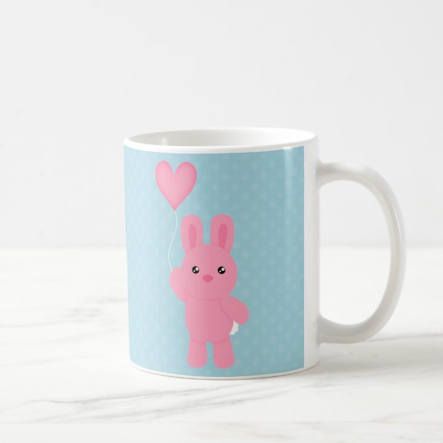 Niedliches rosa Häschen Kaffeetasse (Rechts)