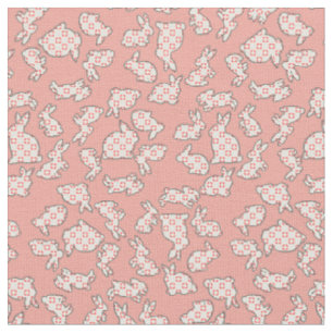 Niedliches rosa Häschen-Kaninchen-Muster Stoff