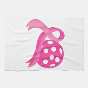 Niedliches rosa Herz-Band-Pickleball Brustkrebs Aw Geschirrtuch