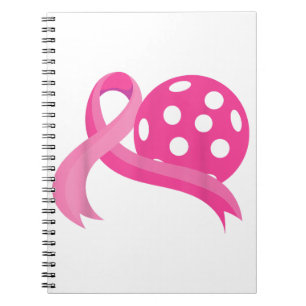 Niedliches rosa Herz-Band-Pickleball Brustkrebs Aw Notizblock