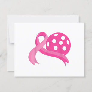 Niedliches rosa Herz-Band-Pickleball Brustkrebs Aw RSVP Karte