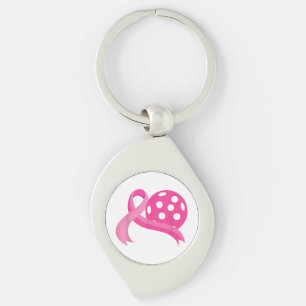 Niedliches rosa Herz-Band-Pickleball Brustkrebs Aw Schlüsselanhänger