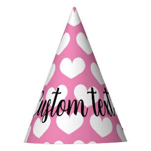 Niedliches rosa Herz Birthday Party Papier Kegel H Partyhütchen