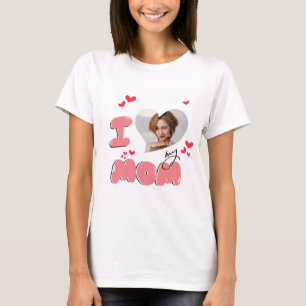 Niedliches rosa Herz I Liebe meine MAMA Foto T-Shirt