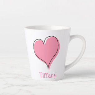 Niedliches rosa Herz Milchtasse