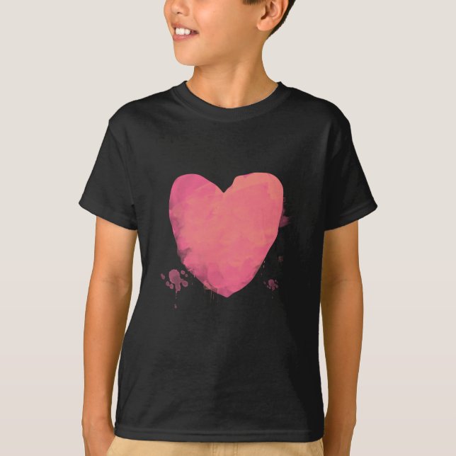 Niedliches rosa Herz T-Shirt (Vorderseite)