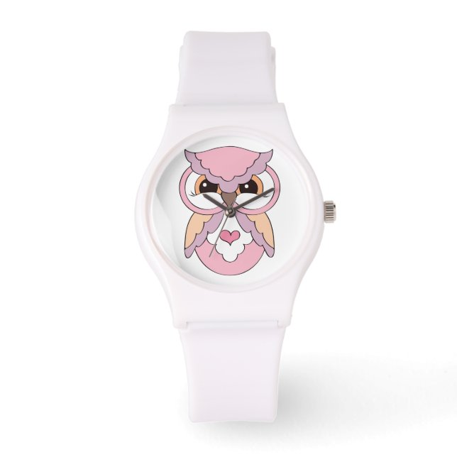 Niedliches Rosa Hockenwickel Armbanduhr (Vorderseite)