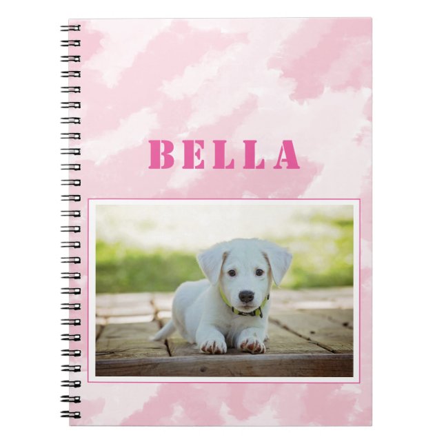 Niedliches Rosa Hund Foto und Name Notizblock (Vorderseite)