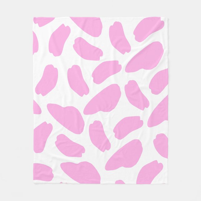 Niedliches rosa Kuhmuster Fleecedecke (Vorderseite)