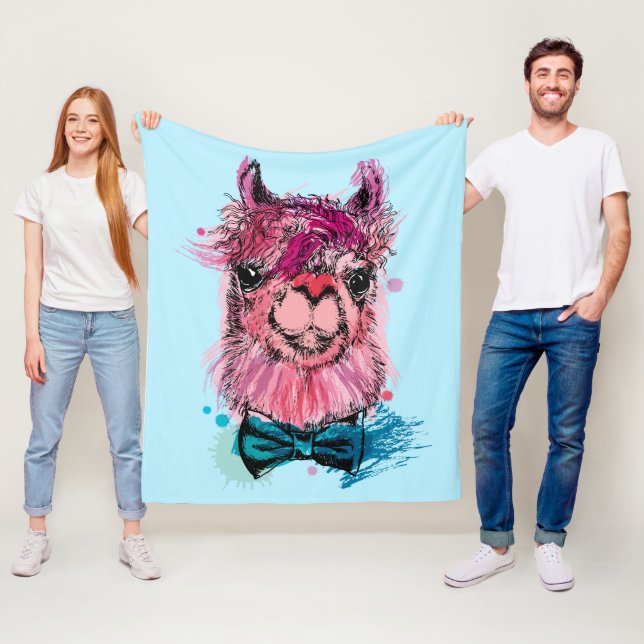 Niedliches rosa Lama Fleecedecke (Beispiel)