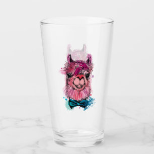 Niedliches rosa Lama Glas