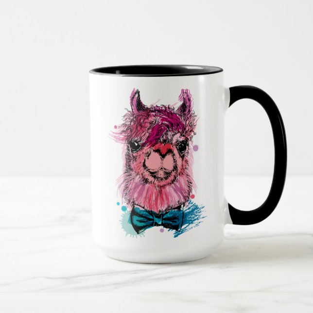Niedliches rosa Lama Tasse (Rechts)