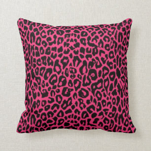 Niedliches rosa Leopard-Druck-Baumwollthrow-Kissen Kissen