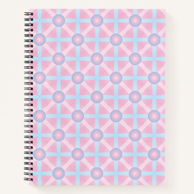 Niedliches rosa, Lila und hellblaues Muster Notizbuch (Vorderseite)